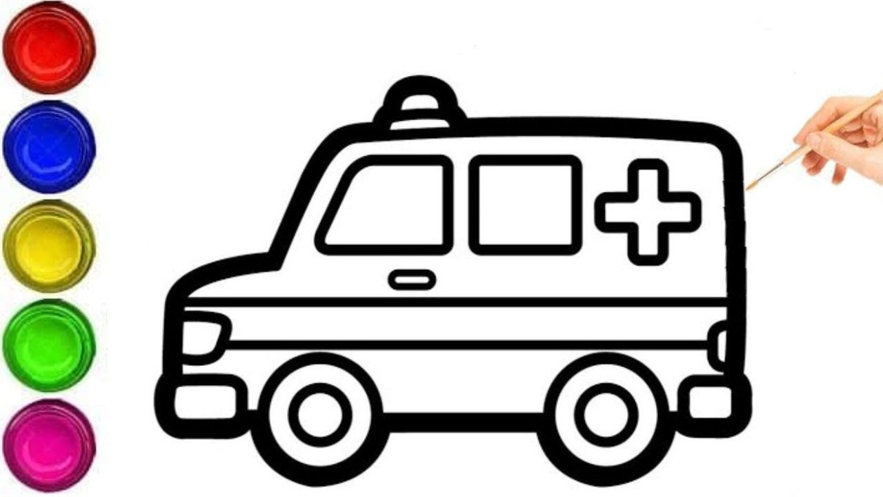 How to Draw an Ambulance step by step | Ambulance Drawing and Coloring for Kids |Ambulance ka chitra