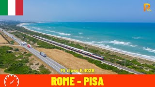 Cab ride Roma - Pisa (Ferrovia Tirrenica—'Tyrrhenian Railway' Italy)  train driver's view in 4K