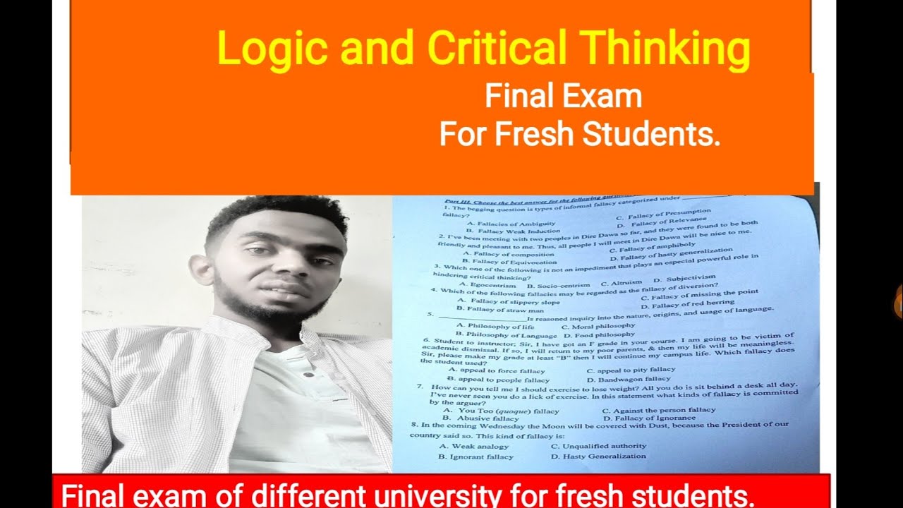 critical thinking final exam question