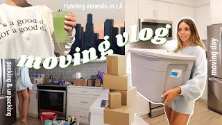 moving vlog  📦 first apt in downtown LA ft. packing, moving day, unpacking, empty apt tour, coffee