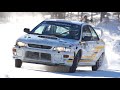 Subaru Impreza GC8 Type R goes FLATOUT on SNOW! - Loud EJ20 Engine Sound!