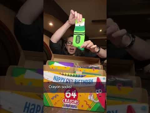 Opening A Gift From Crayola