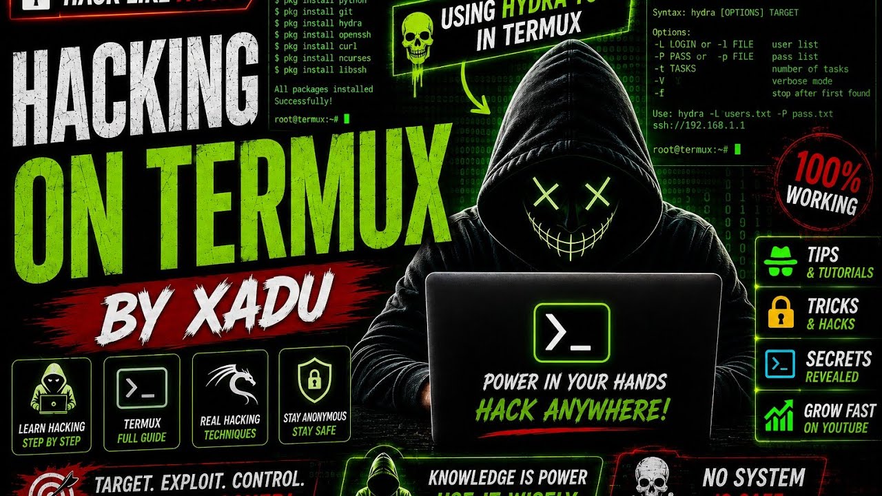 Hydra Tool in Termux | Cyber Security Tutorial for Beginners (Ethical Use Only)