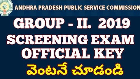 APPSC GROUP-2 SCREENING TEST 2019 OFFICIAL KEY