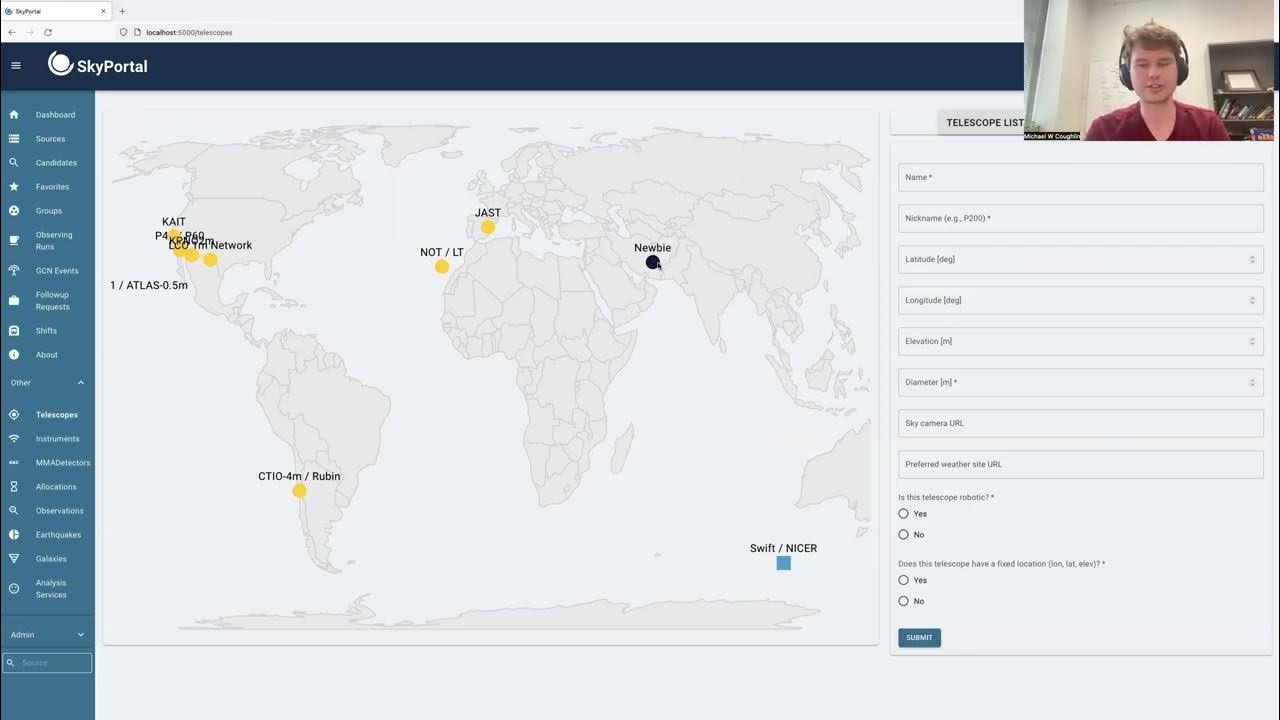 SkyPortal Telescopes, Instruments, and Allocations YouTube