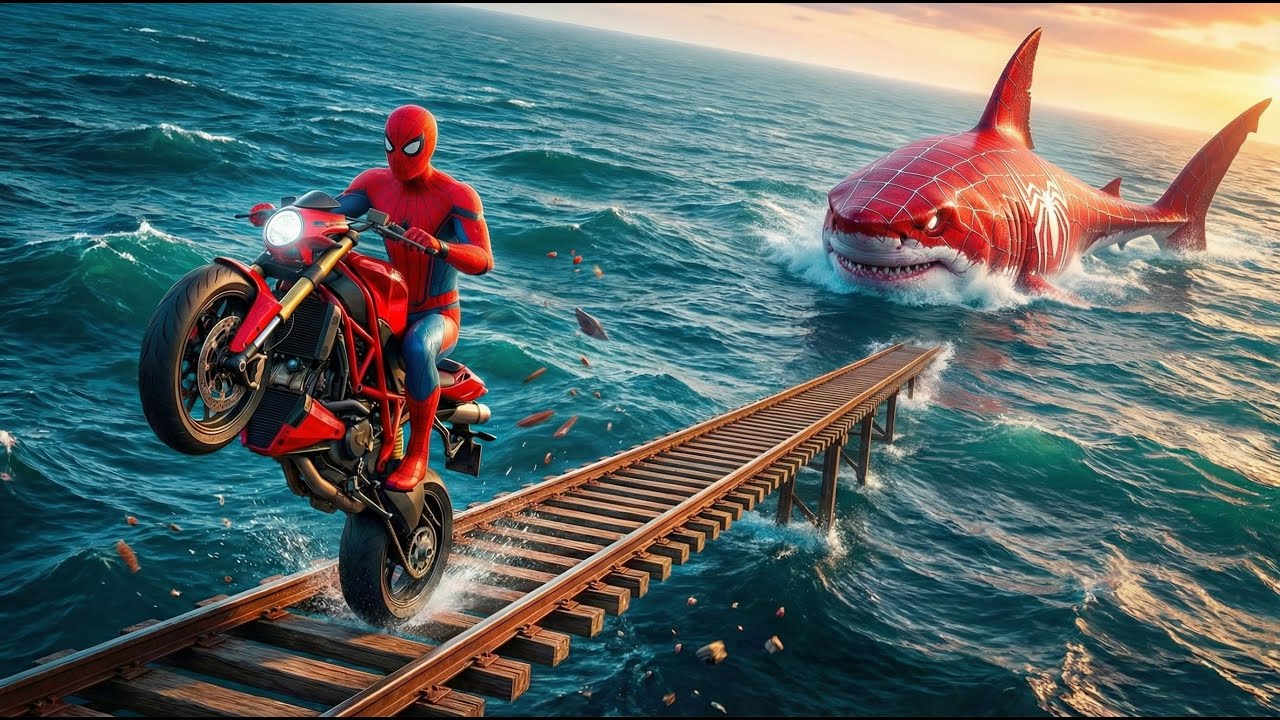 🏍️ One Small Mistake = Shark Attack | Spider-Man & Superheroes GTA V