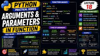 Python Arguments & Parameters | Complete Guide for Beginners | Lecture 18