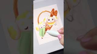 Drawing Fidough from Pokemon Scarlet &amp; Violet 🥖🐶 | #shorts #digitalart #pokemon