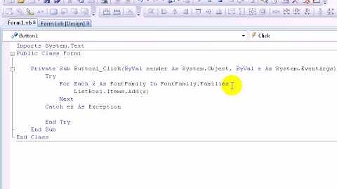 Visual basic 2008 - Get a List of fonts