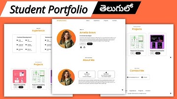 Responsive Portfolio Website Using HTML, CSS & JavaScript | Section 1 | Portfolio Telugu Tutorial