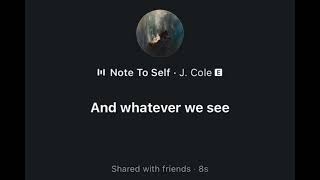J.cole __Note to self ( lyrics ) 