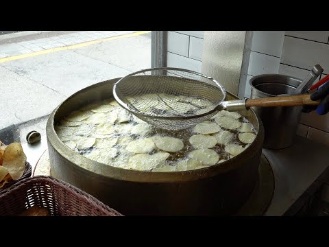 대형가마솥에 생 고구마를 튀겨주는 튀김맛집 / 인사동맛집 / Fried sweet potatoes - Korean street food