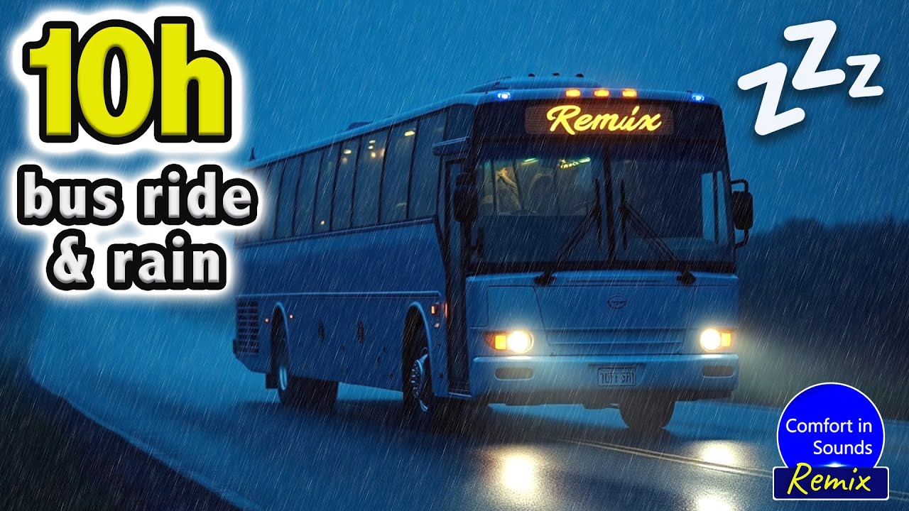Поездка на автобусе под лёгким дождём (БЕЗ РЕКЛАМЫ) | Bus White Noise