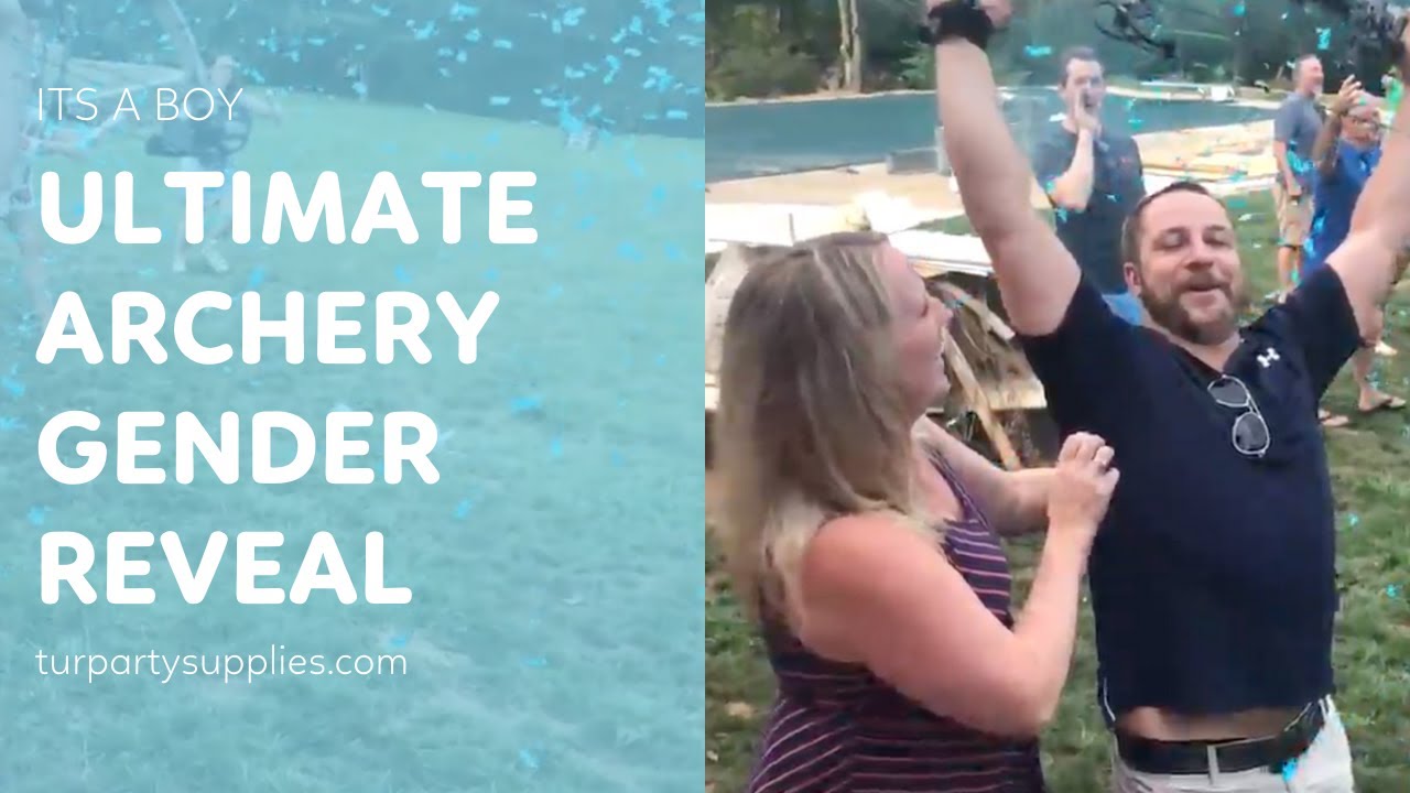 Unique Creative Gender Reveal Archery + Confetti & Powder Cannons It