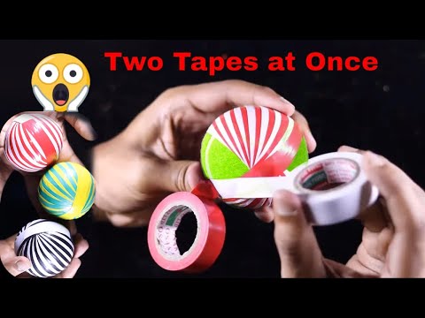 How to make tape ball with different color tapes