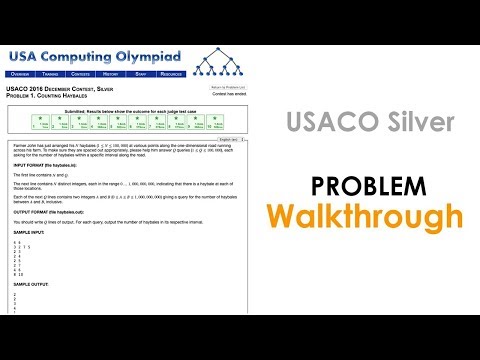USACO Silver Walkthrough: Counting Haybales
