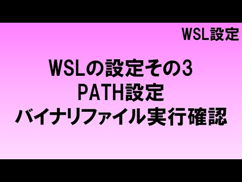 03 PATH設定とバイナリファイル実行確認2021年度版
