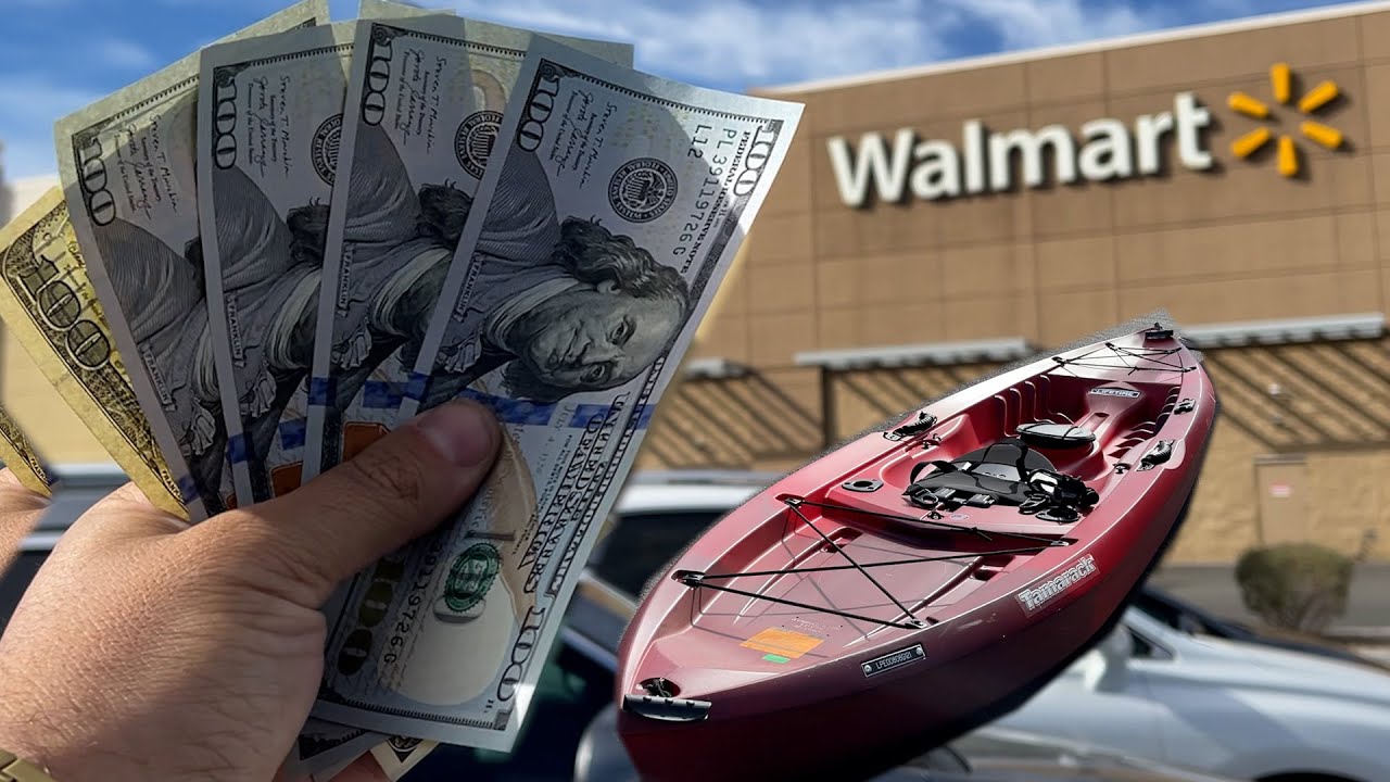 I BOUGHT The CHEAPEST KAYAK WALMART HAD!! Lifetime Tamarack Angler 100 (Test and Review) NEW PB