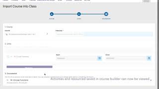 Importing activities into the class page