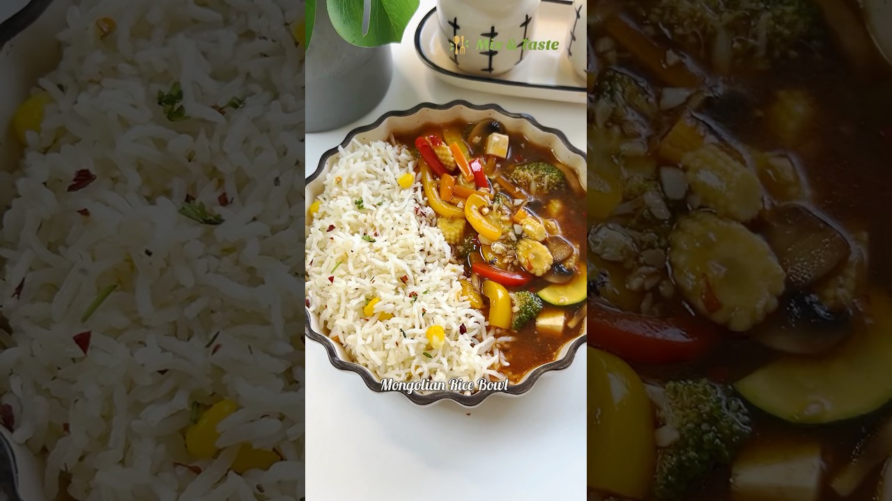 Mongolian Rice Bowl Recipe | Corn Fried Rice with Mongolian Curry 