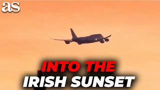 TRUMP takes off from DUBLIN as Air Force One disappears into a STUNNING IRISH SUNSET