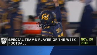 California punter steven coutts is named pac-12 football special teams
player of the week after pinning colorado inside its own 20-yard line
five times witho...