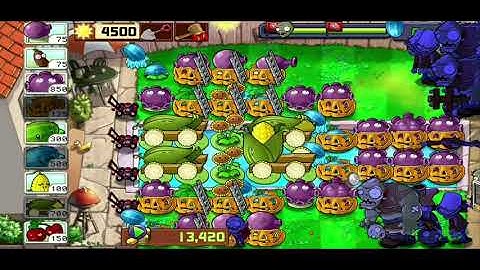 Plants and zombies survival endless 4 cob setup and laddering