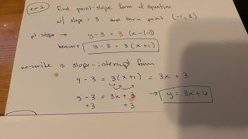 MA 120 2.3 Linear Equations: Point-Slope Form and Slope-Intercept Form Part 2