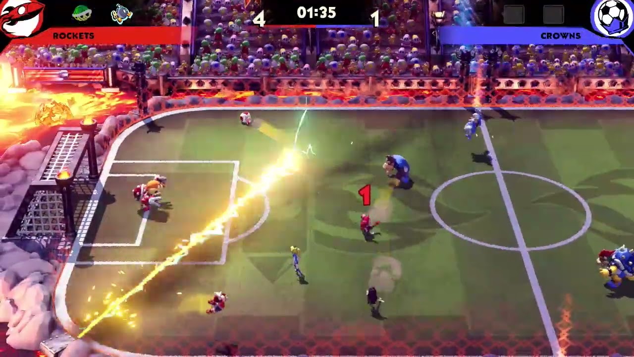 Wario Hyper Strike in Mario Strikers: Battle League