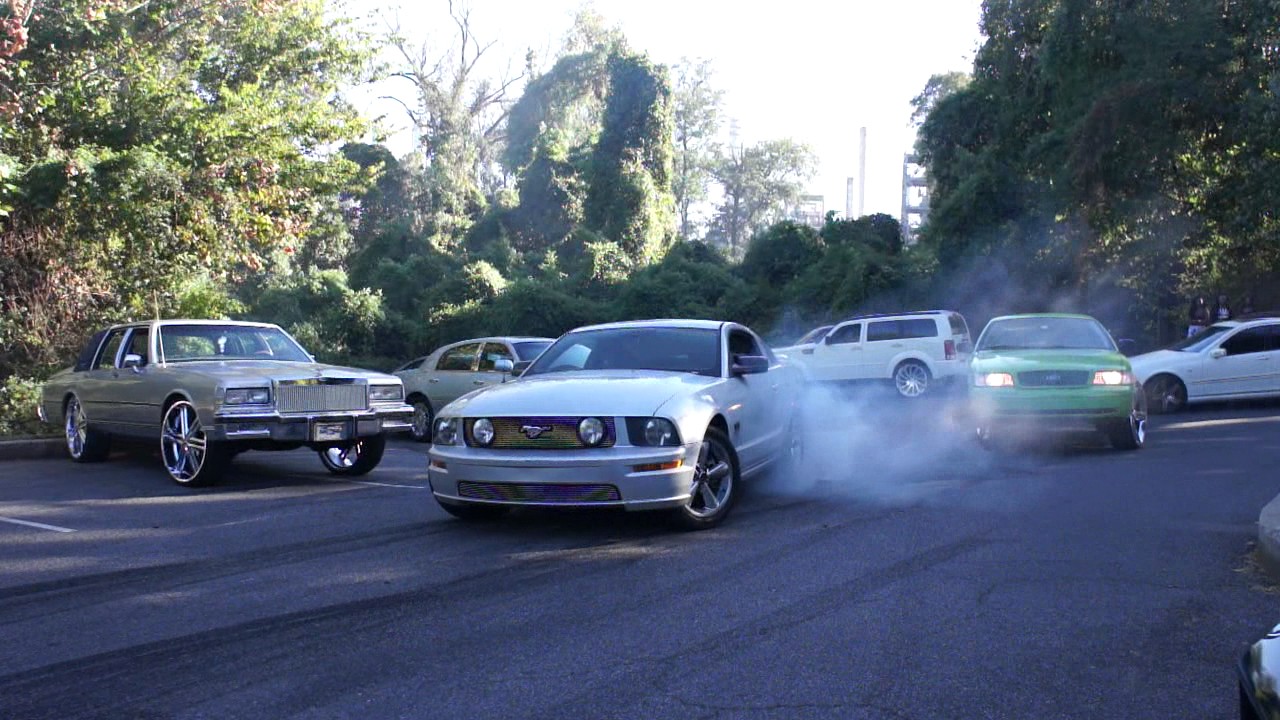 Mustangs Getting Loose at Mlk Park Laying Some Rubber