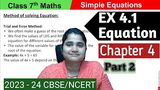 Simple Equations Ex- 4.1 Theory part 2 | Chapter 4 | Class 7 Maths | CBSE | NCERT