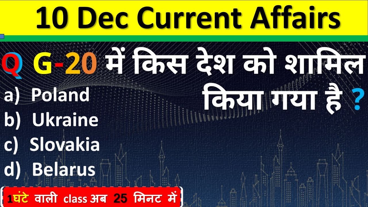 10 December Current Affairs 2025 Daily Current Affairs Current Affair ...