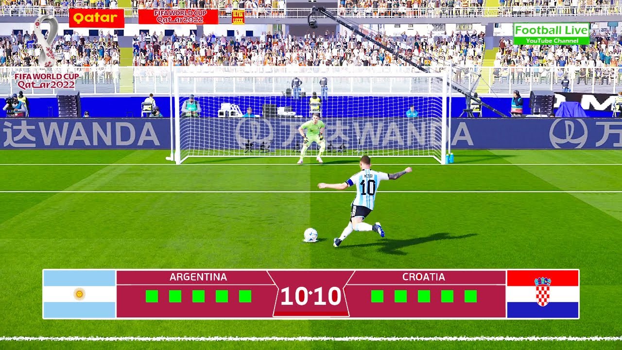 Argentina vs Croatia Penalty Shootout FIFA World Cup Qatar 2022 Messi vs Modric PES Gameplay