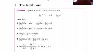 c2.3.1 Limit Laws / Direct Substitution