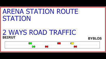 Arena Simulation two ways Road. Two Ways Traffic Arena simulation. Station Route Station