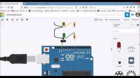 Circuito de semáforo con tinkercad