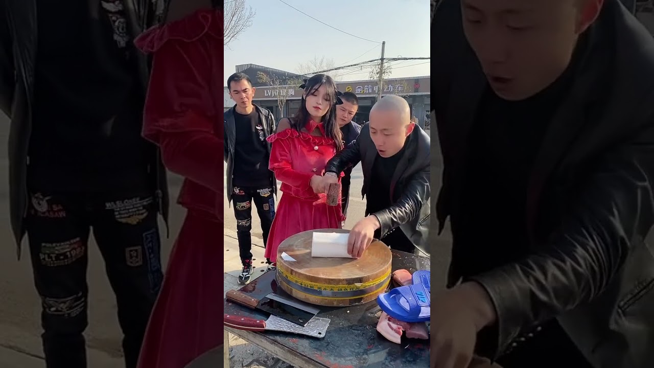 Crazy Chinese man cut everything