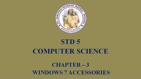 COMPUTER SCIENCE STD 5 | WINDOWS 7 ACCESSORIES | CHAPTER - 3