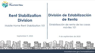 September 9, 2025 Mobile Home Rent Stabilization 101 Workshop