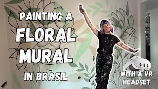 TUTORIAL PAINTING A FLORAL MURAL using markers in brasil