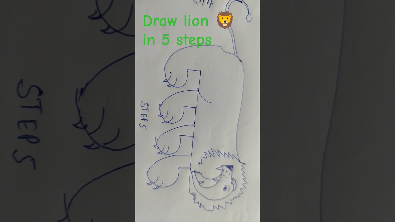 Draw 🦁 King in Five steps 