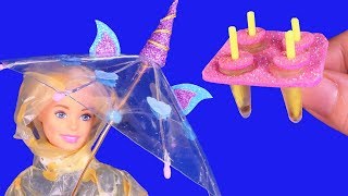 12 DIY Barbie Hacks: Miniature Popsicle Molds, Acrylic Paint, Hairpin, Open & Close Clear Umbrella