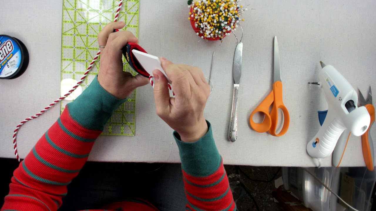 How to finish a needlepoint mini stocking part 2 - YouTube