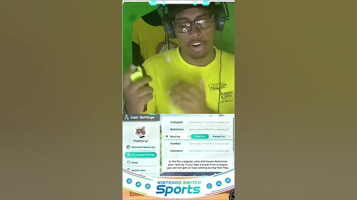 Pro League Settings - Nintendo Switch Sports