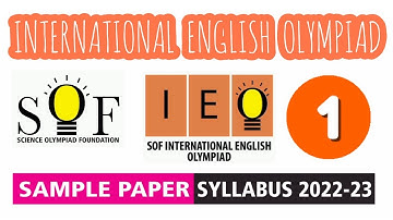 IEO English Olympiad Class 1 Sample Paper 2022-23