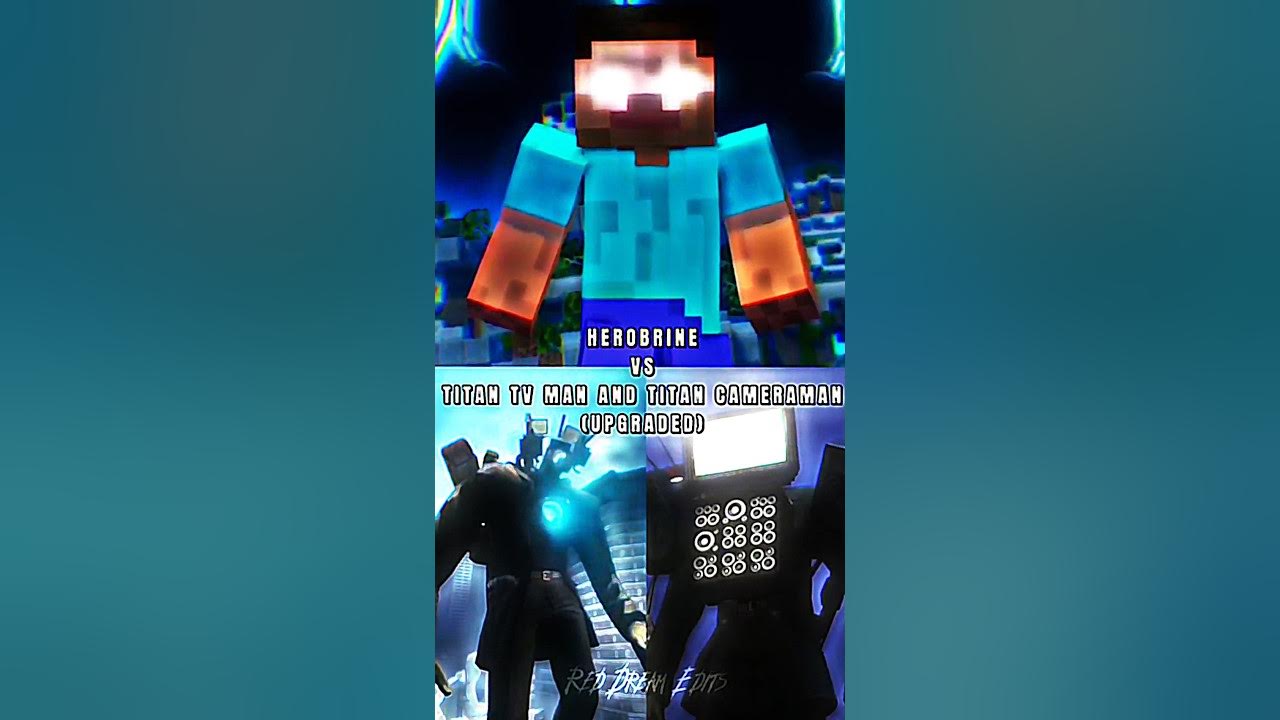 HeroBrine #vs Skibidi toilet (Cameraman,Speakerman,Tvman)#viral  #skibiditoilet #herobrine #minecraft 