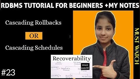 Cascading Rollbacks in Transactions||Cascading Schedule..