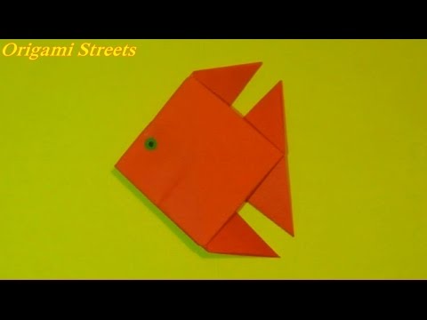 Оригами из бумаги рыбка схема для начинающих