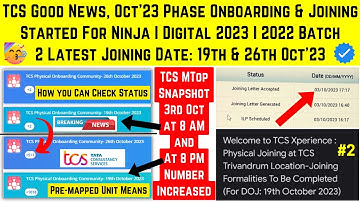 TCS GOOD NEWS😊 TCS OCT