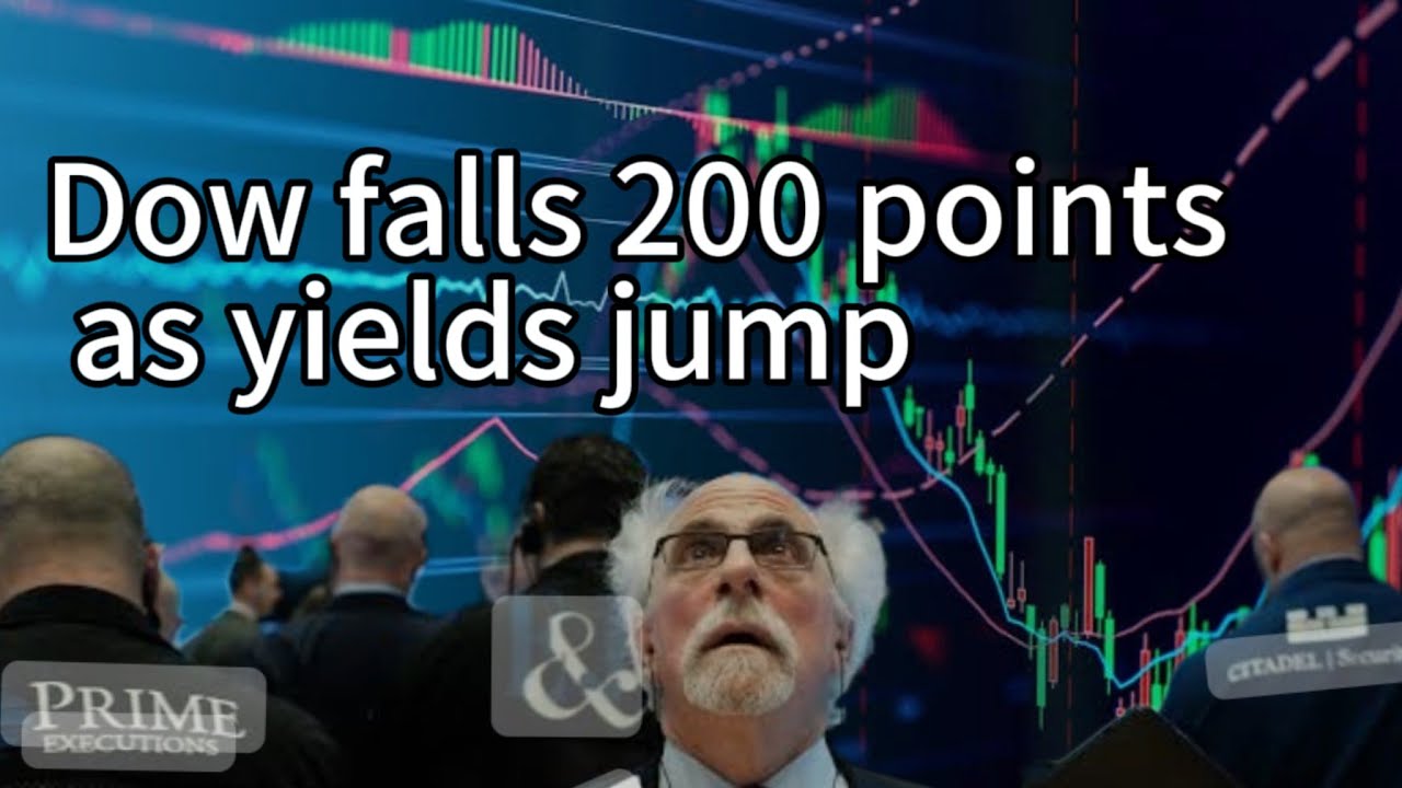 Dow falls 200 points as yields jump, traders await Israel response to ...